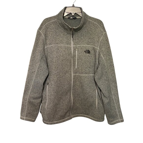 The North Face Men's Gray Full-Zip Fleece Jacket XXL Warm Winter Outerwear - Picture 1 of 10